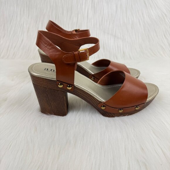 ANA VIsta Platform Chunky Heel Clog Ankle Strap Open Toe Sandals Size 10 Brown - Picture 11 of 11